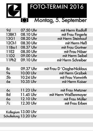 Montag, 5. September 2016