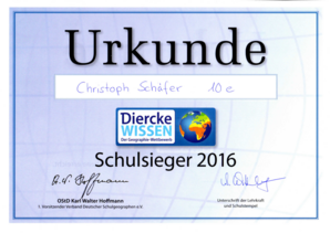 Urkunde Diercke Wissen