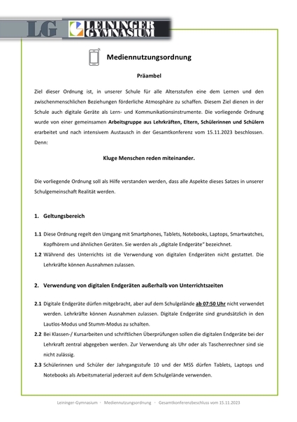 Mediennutzungsordnung